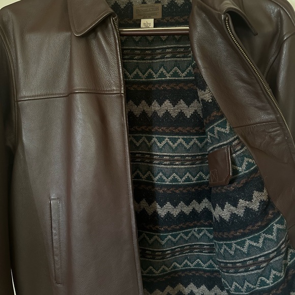 Pendleton Western Wear Tribal Mount Boss Jacket Sz L Wool Leather Vintage - Picture 3 of 5